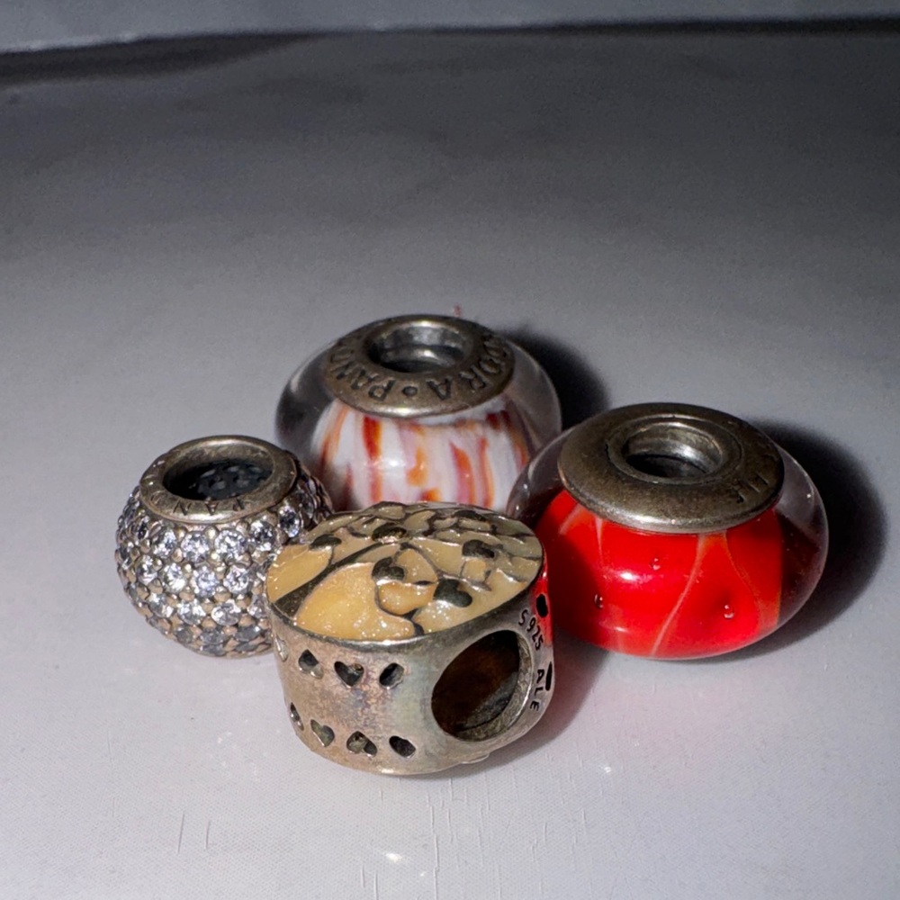 Pandora Red and Gold Charm Set - Picture 2 of 2